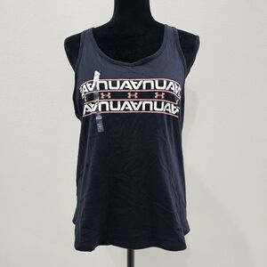NWT Under Armour Women's Logo Crossback Tank Top Black